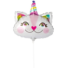 A Шар (7"/18 см) Мини-фигура, Кошка-Единорог, 1 шт.