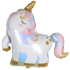 Шар (29"/74 см) Фигура, Единорог спящий, 1 шт. в уп.